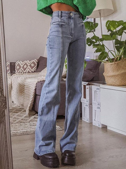 Flare Jeans with Back Star Patch