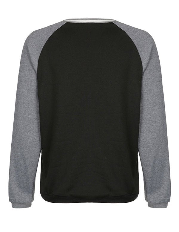 Gestreepte ronde hoodie met patchwork