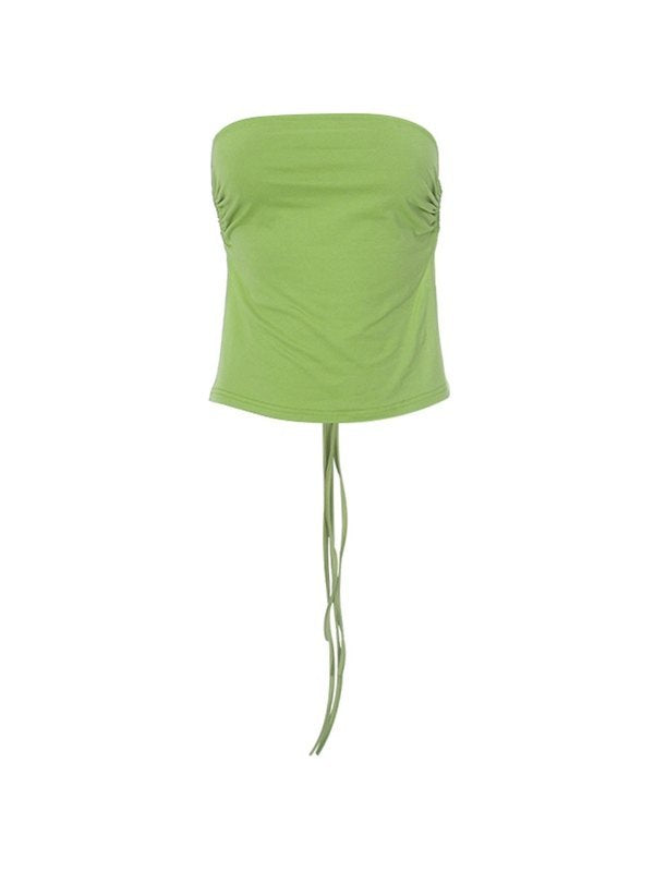 Green Bandeau Top with Back Tie