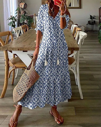 Women’s Summer Boho Maxi Dress | with Tassels