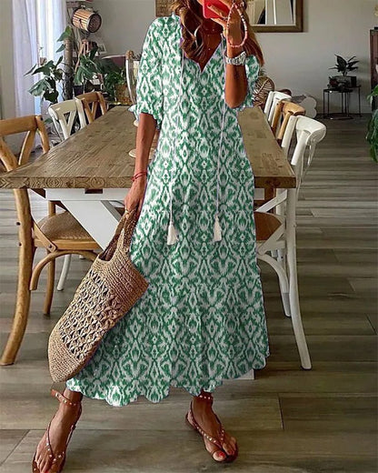 Women’s Summer Boho Maxi Dress | with Tassels