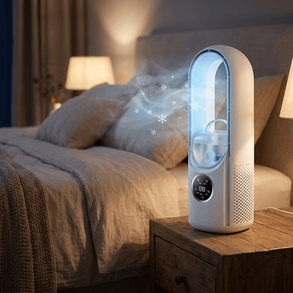 Silent Bladeless Air Cooler for Restful Nights