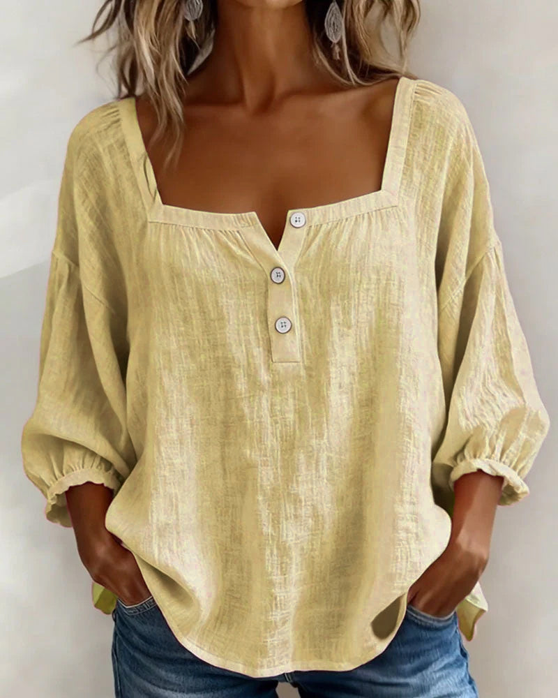Women's Casual Square Neck Blouse | Relaxed Fit