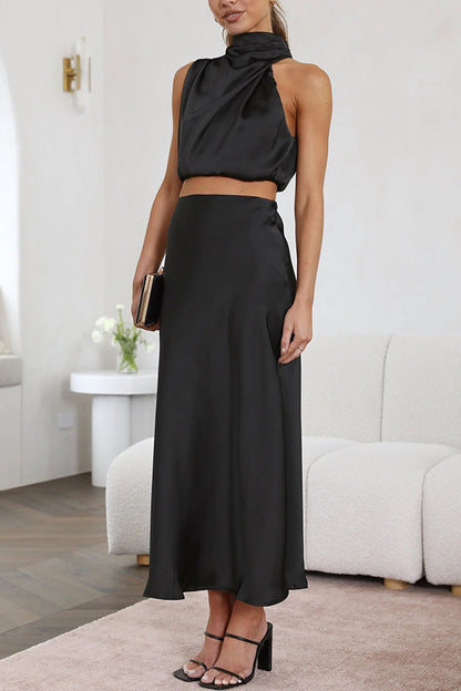 Women’s Halter Neck Wedding Guest Dress | Maxi
