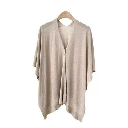 Effen gebreide sjaal met knoop voor dames - Michela