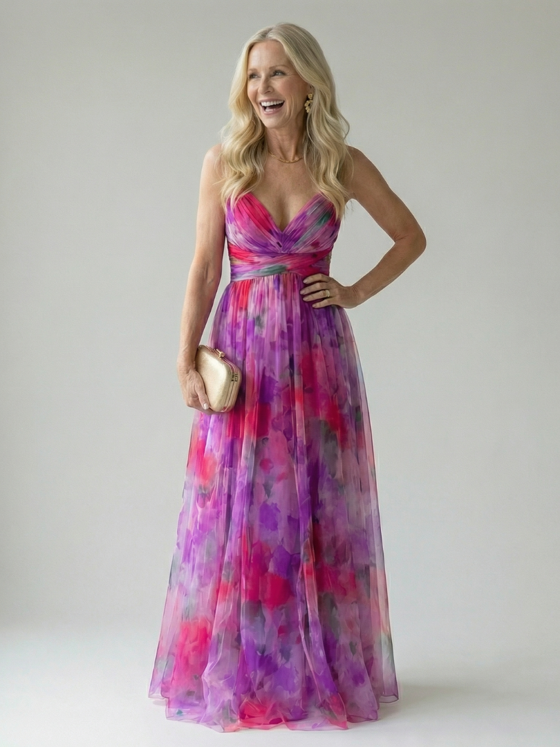 Women's Summer Wedding Guest Pleated Dress | Maxi