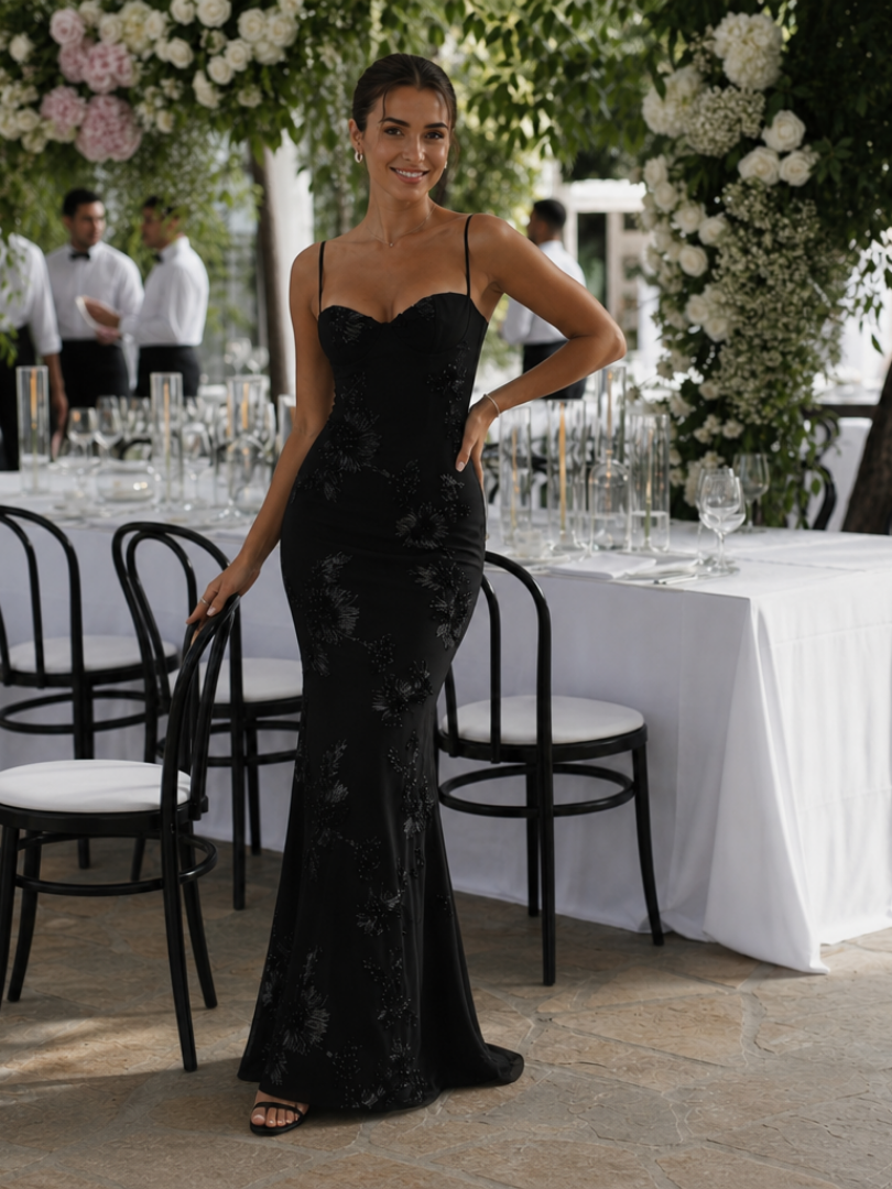 Women's Spaghetti Strap Corset Dress | Maxi