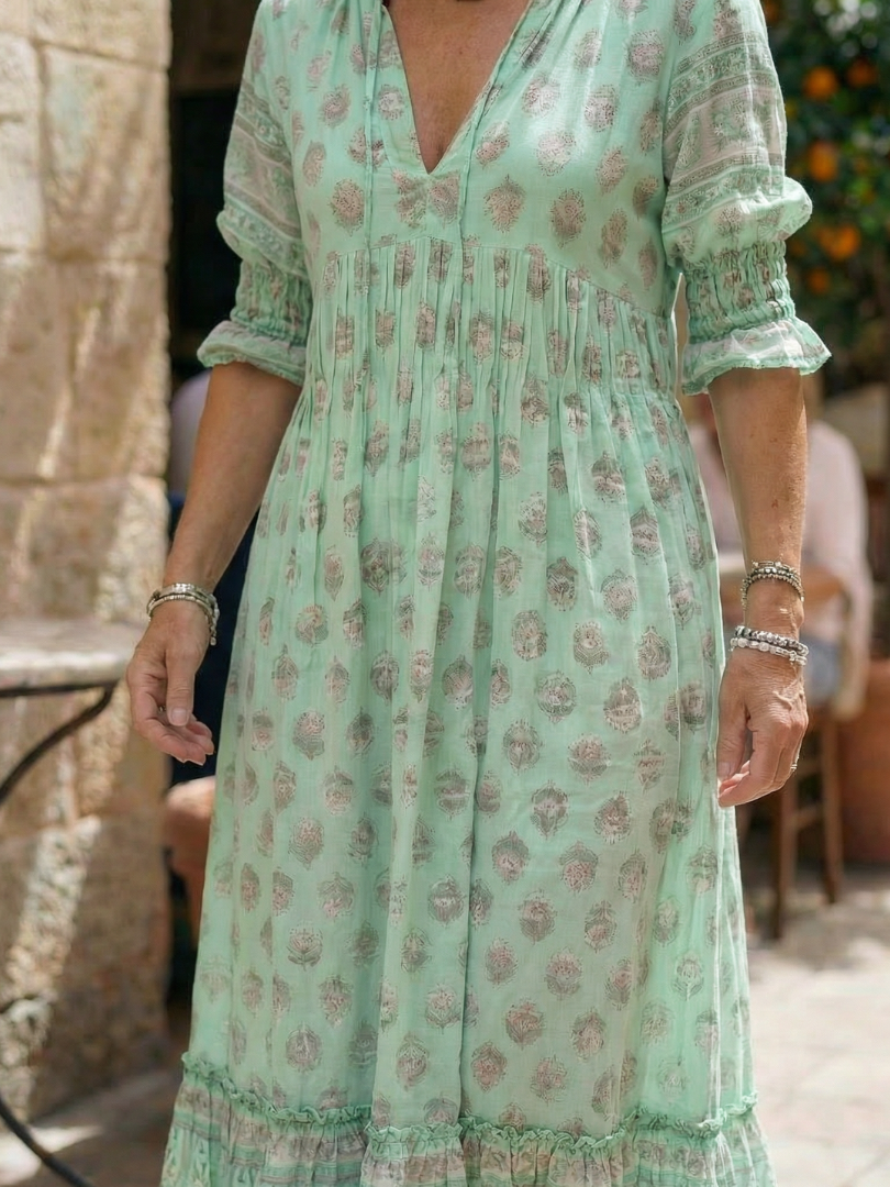 Women's Boho Summer Maxi Dress | V-Neck