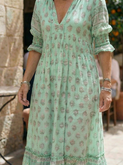 Women's Boho Summer Maxi Dress | V-Neck