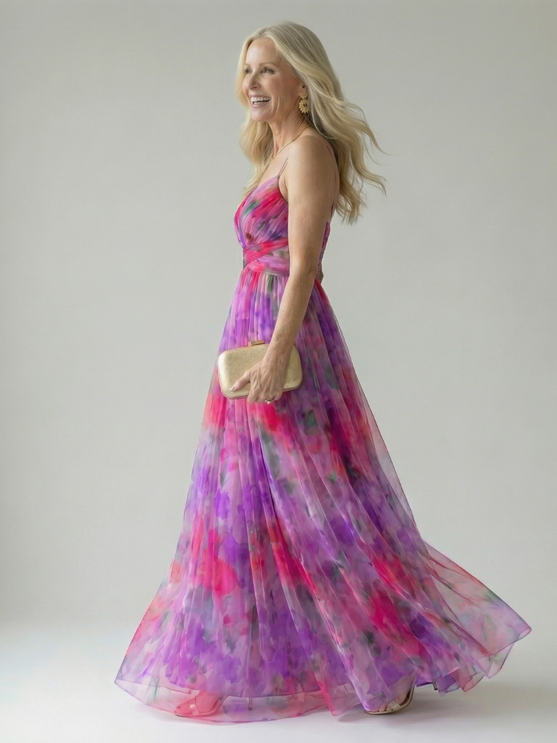 Women's Summer Wedding Guest Pleated Dress | Maxi