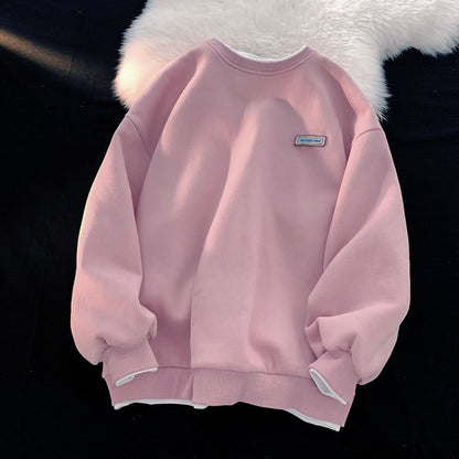 Crewneck Pullover Sweatshirt with Long Sleeves for Women - Derna