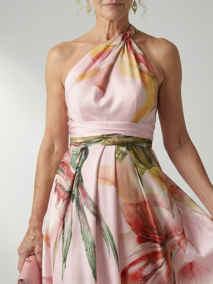 Women's One-Shoulder Floral Wedding Guest Dress | Maxi