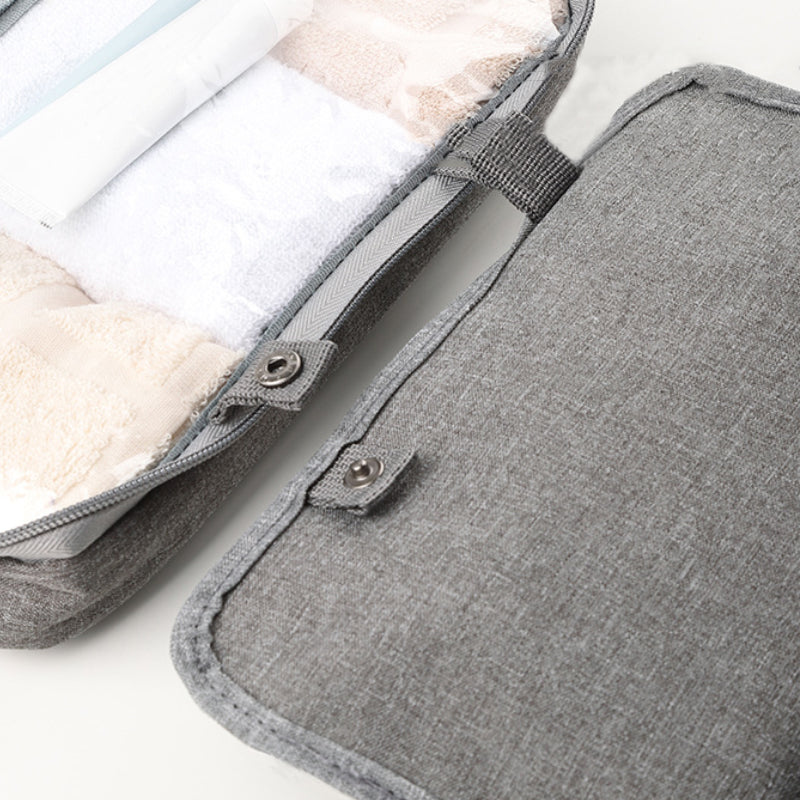 Compact Water-Resistant Travel Cosmetic Organizer | Features 4 Compartments & 360° Hook | Suitable for Men & Women