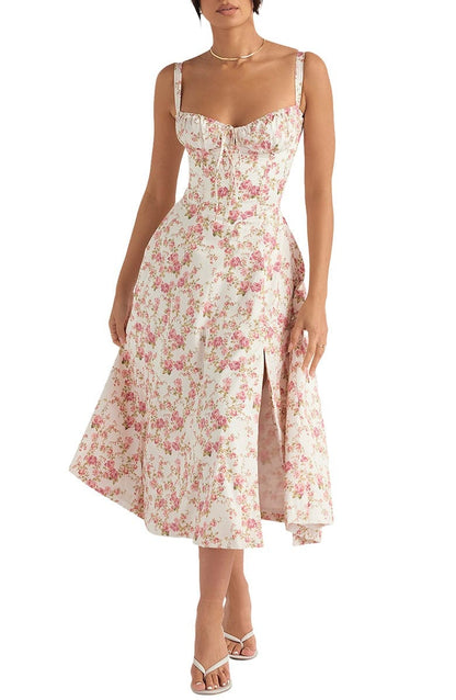 Women's Floral Print Sleeveless Summer Dress | Midi