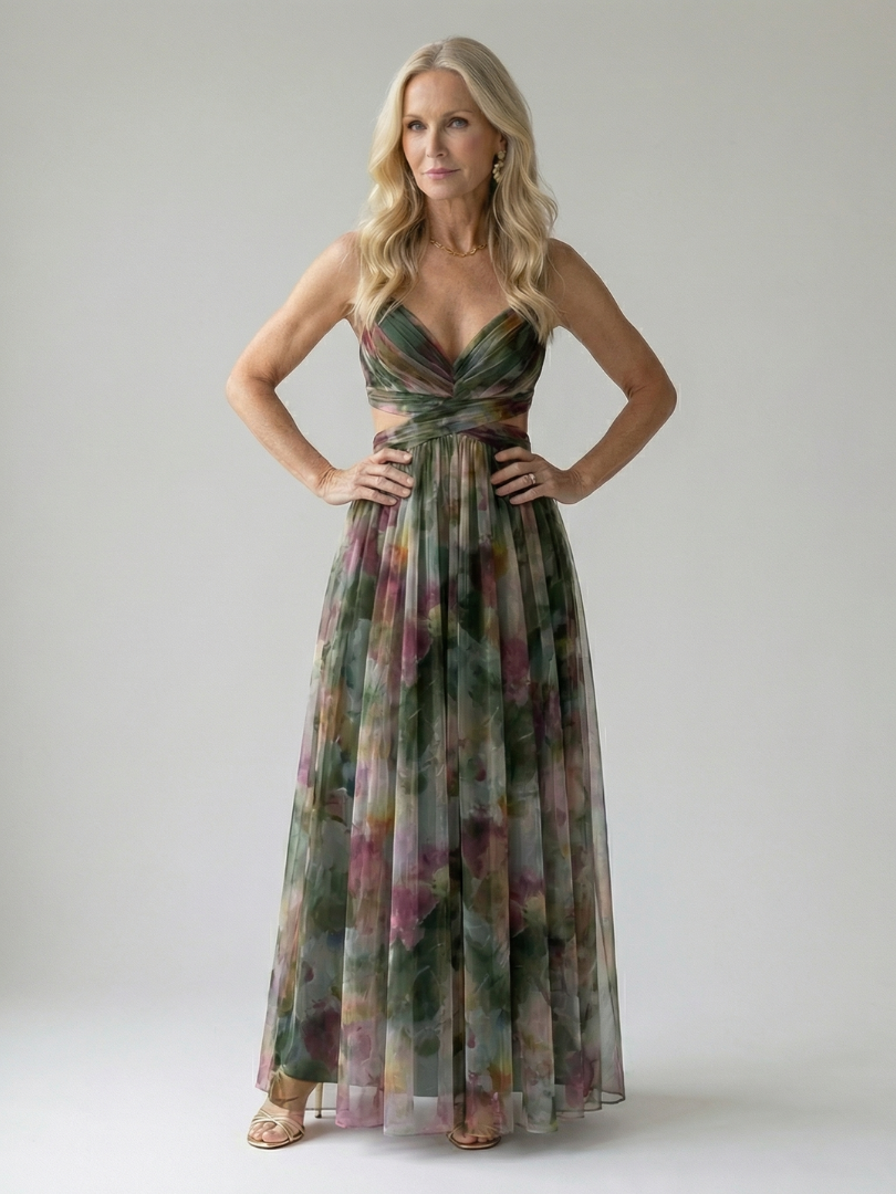 Women's Summer Wedding Guest Pleated Dress | Maxi