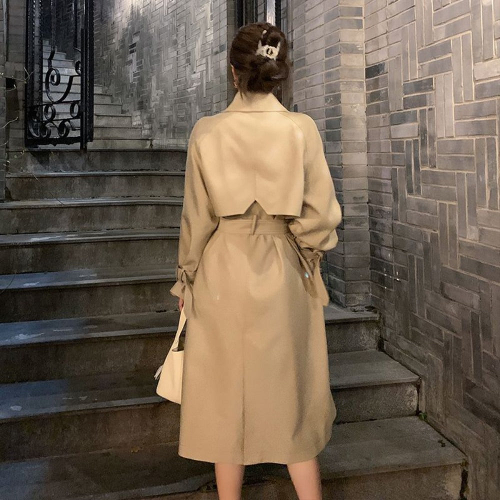 Double Breasted Trench Coat with Belt for Women - Iride