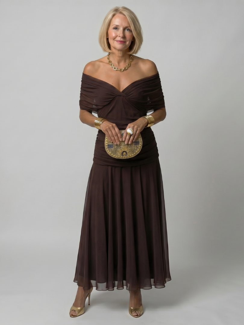 Women's Off-The-Shoulder Mother of the Bride Dress | Maxi