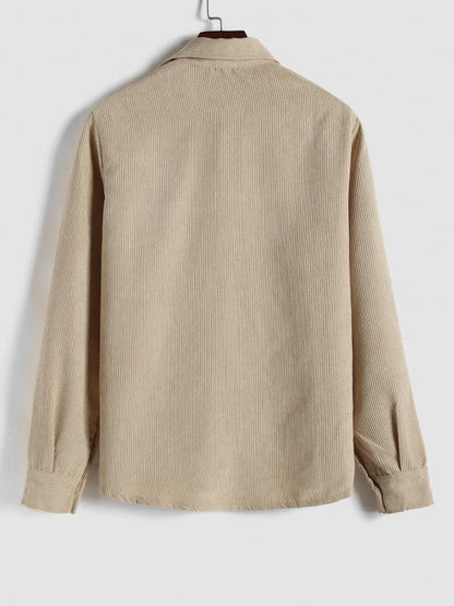 Men's Long Sleeve Half-Button Polo Shirt | with Chest Pocket