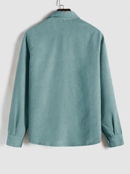 Men's Long Sleeve Half-Button Polo Shirt | with Chest Pocket