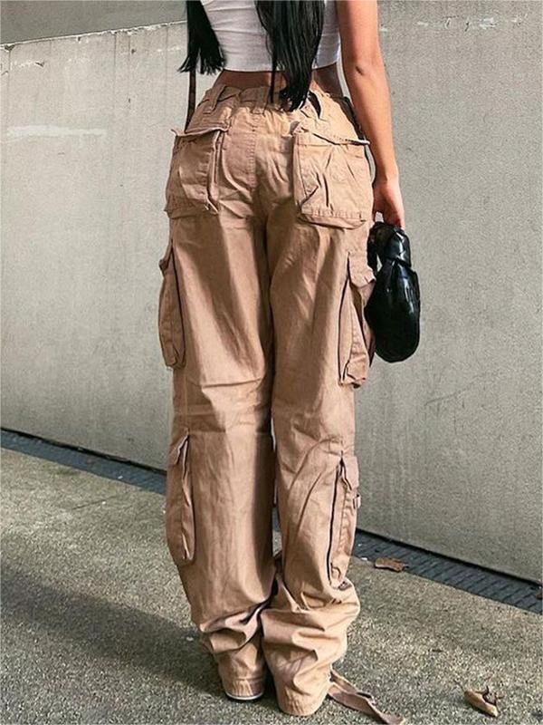 Jean cargo vintage marron avec poches plaquées