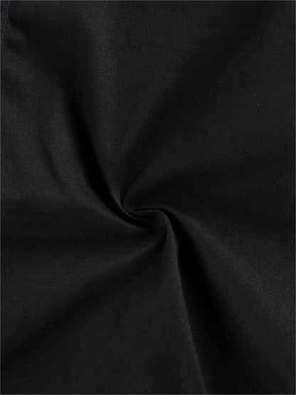 Top corset boutonné noir