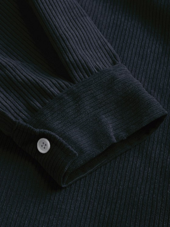 Men's Long Sleeve Half-Button Polo Shirt | with Chest Pocket