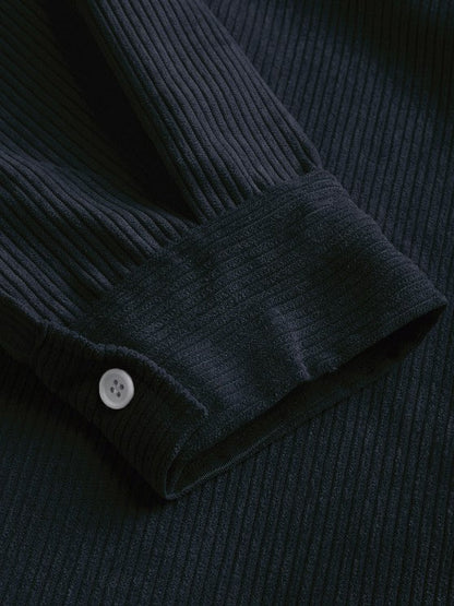 Men's Long Sleeve Half-Button Polo Shirt | with Chest Pocket