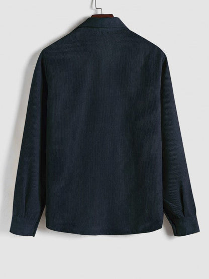 Men's Long Sleeve Half-Button Polo Shirt | with Chest Pocket