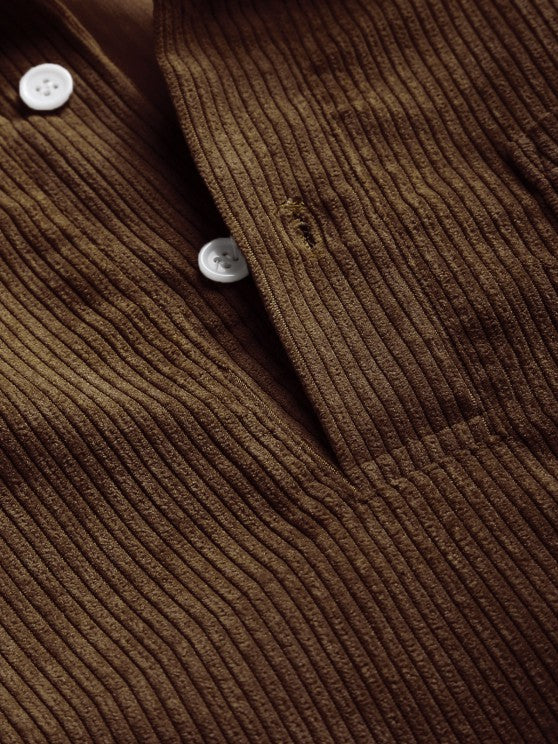 Men's Long Sleeve Half-Button Polo Shirt | with Chest Pocket