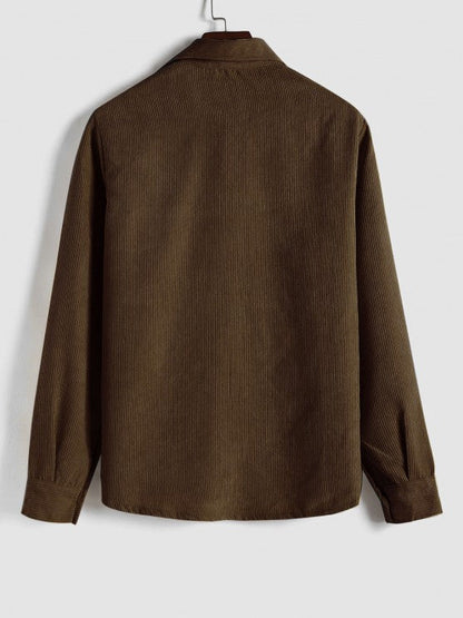 Men's Long Sleeve Half-Button Polo Shirt | with Chest Pocket