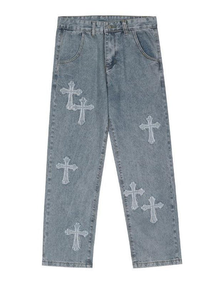 Cross-patch-jeans voor heren
