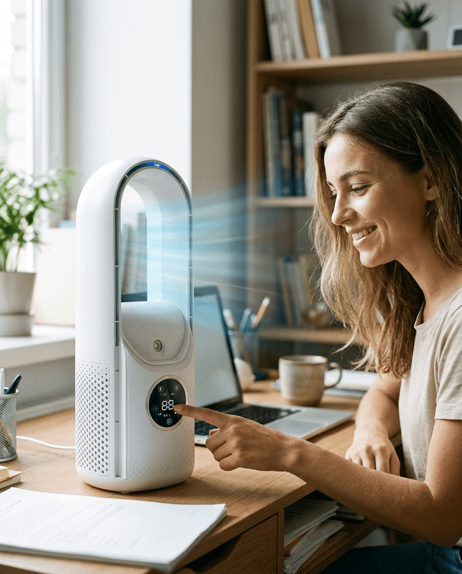 Silent Bladeless Air Cooler for Restful Nights