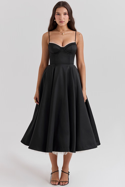 Women's Heart-Shaped Neckline Evening Dress | Midi