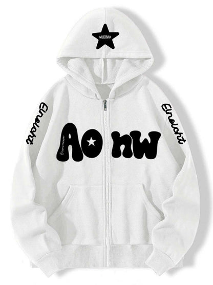 Y2K Oversize Hoodie with Letter Print