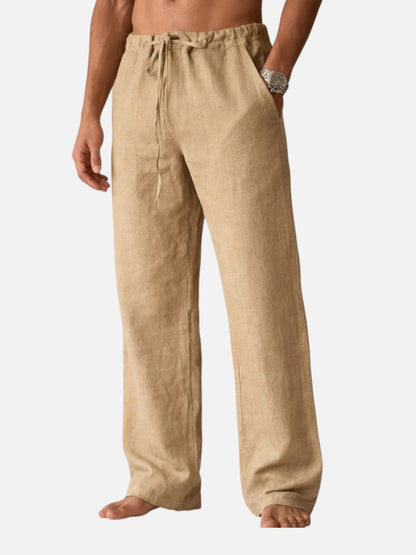 Men's Linen Casual Beach Summer Trousers | Loose Fit