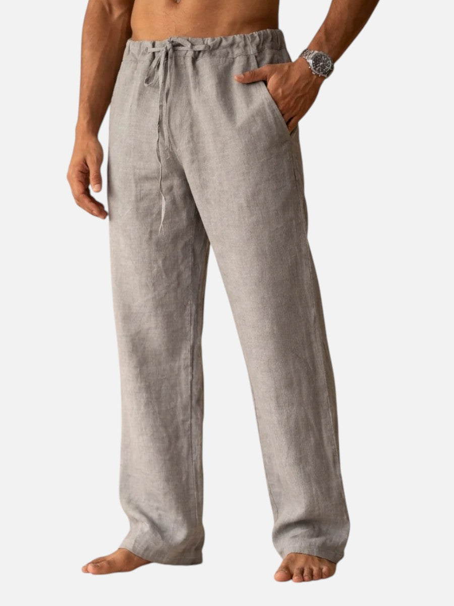 Men's Linen Casual Beach Summer Trousers | Loose Fit