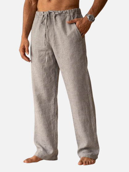 Men's Linen Casual Beach Summer Trousers | Loose Fit