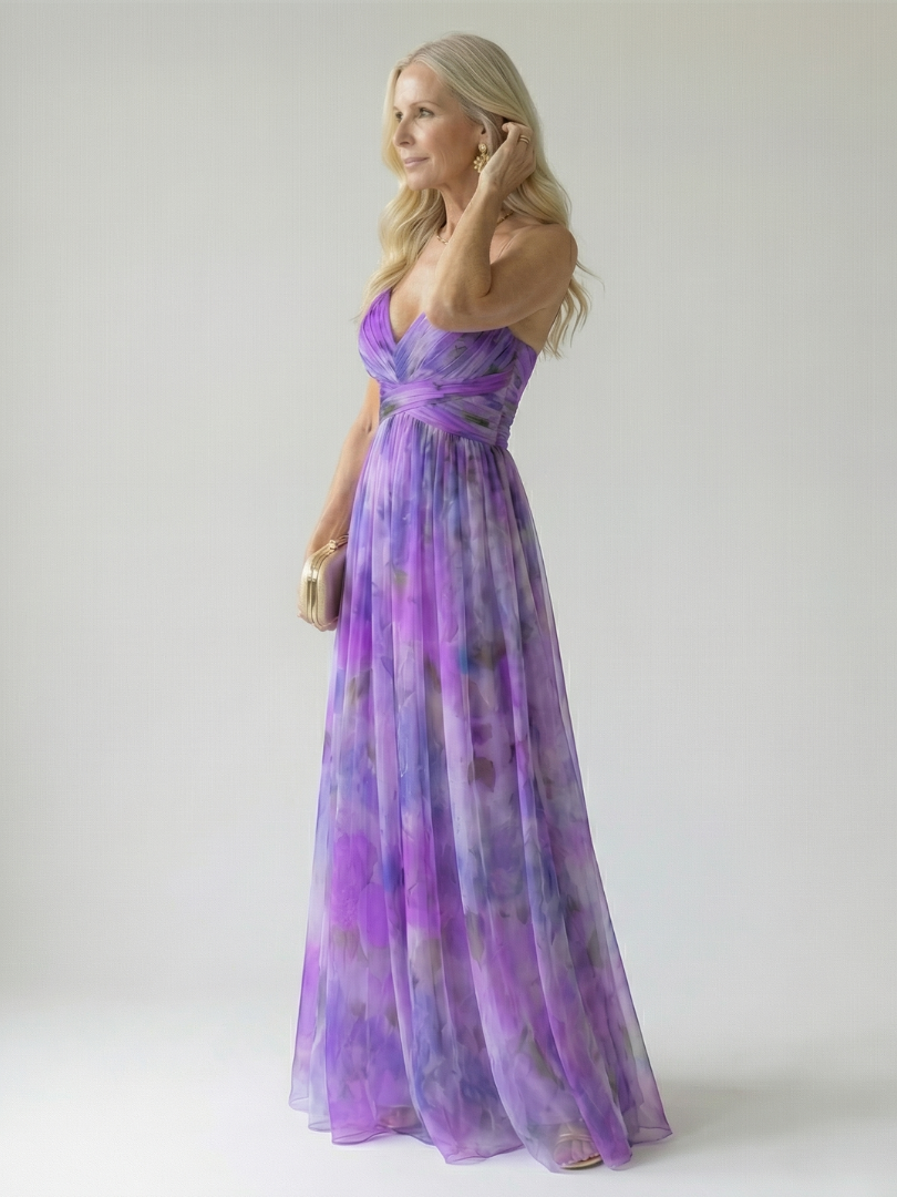 Women's Summer Wedding Guest Pleated Dress | Maxi