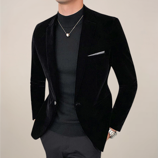 Men's Formal Slim Fit Blazer Jacket | One-Button Lapel