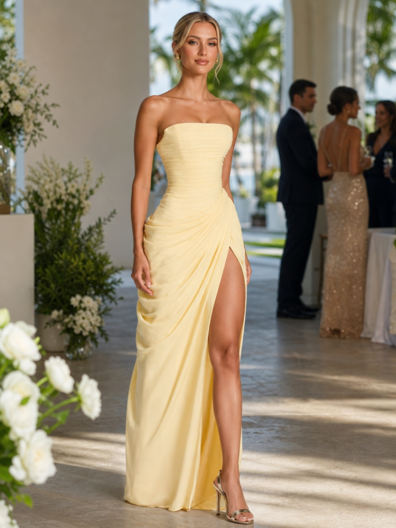 Women's Strapless Wedding Guest Gown | Maxi