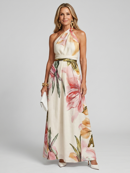 Women's Floral Print Wedding Guest Dress | Maxi