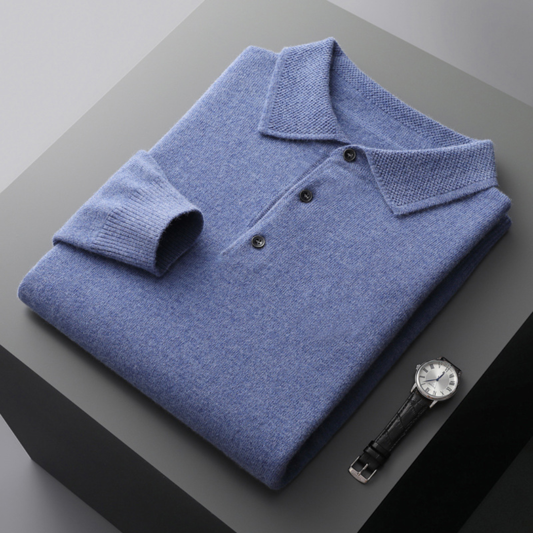 Men's Wool Sweater | Polo Collar