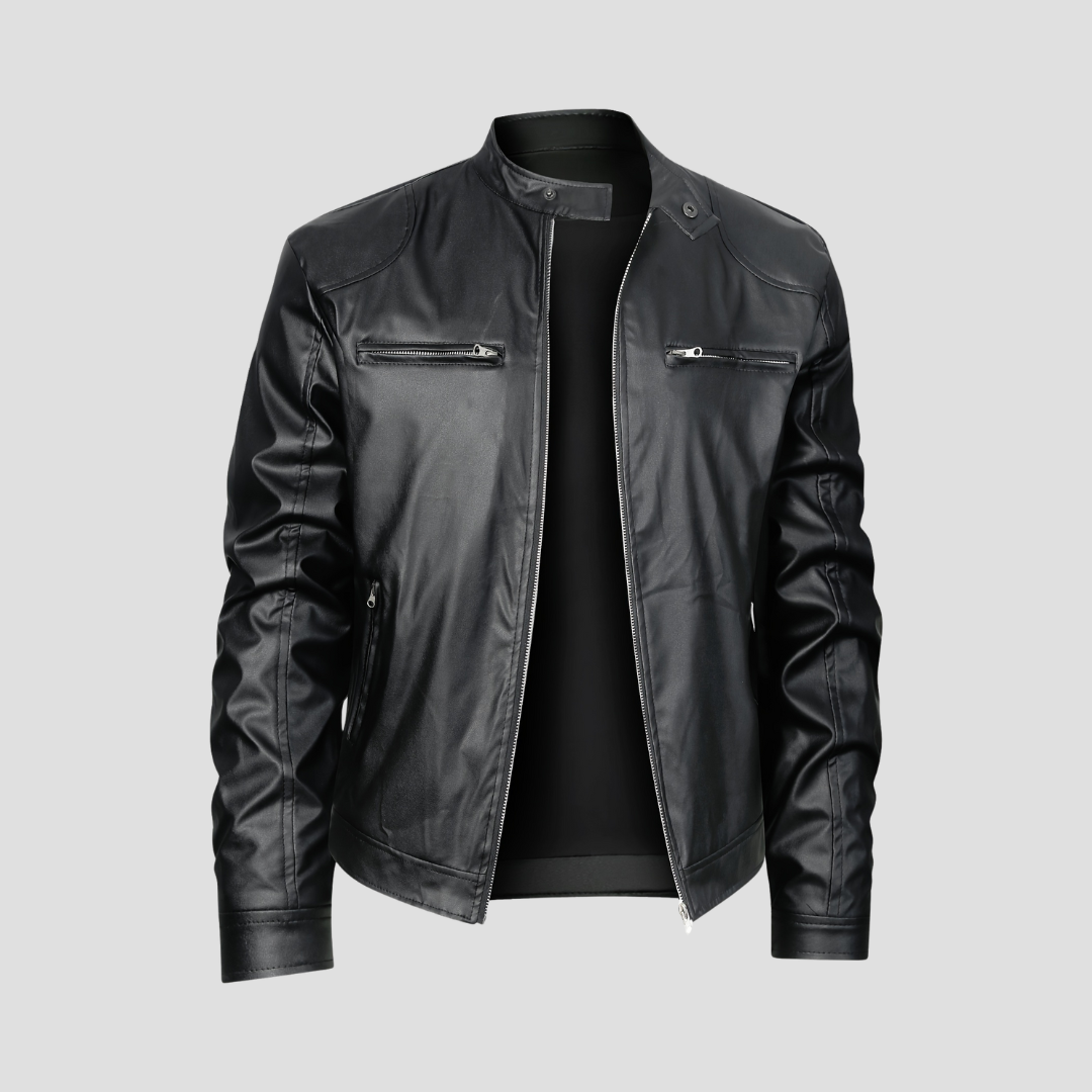 Men's Biker Leather Jacket | Zip