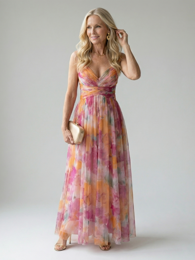 Women's Summer Wedding Guest Pleated Dress | Maxi