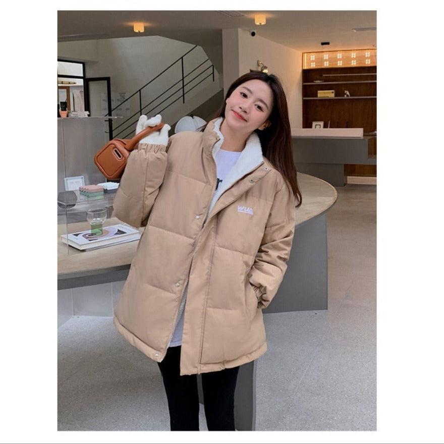 Omkeerbare gewatteerde jas met twee kanten voor dames - Milena