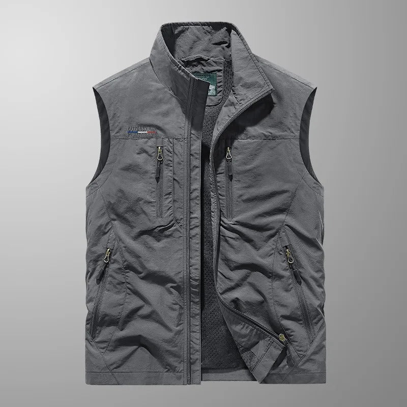Men's Outdoor Cargo Vest | with Zipper Pockets