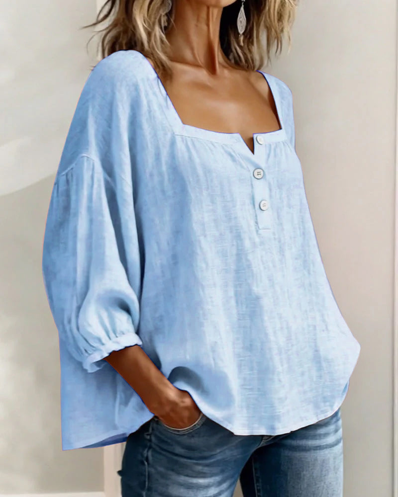 Women's Casual Square Neck Blouse | Relaxed Fit