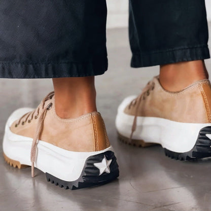 Women's Casual High Sole Platform Sneakers | Lace-Up Closure