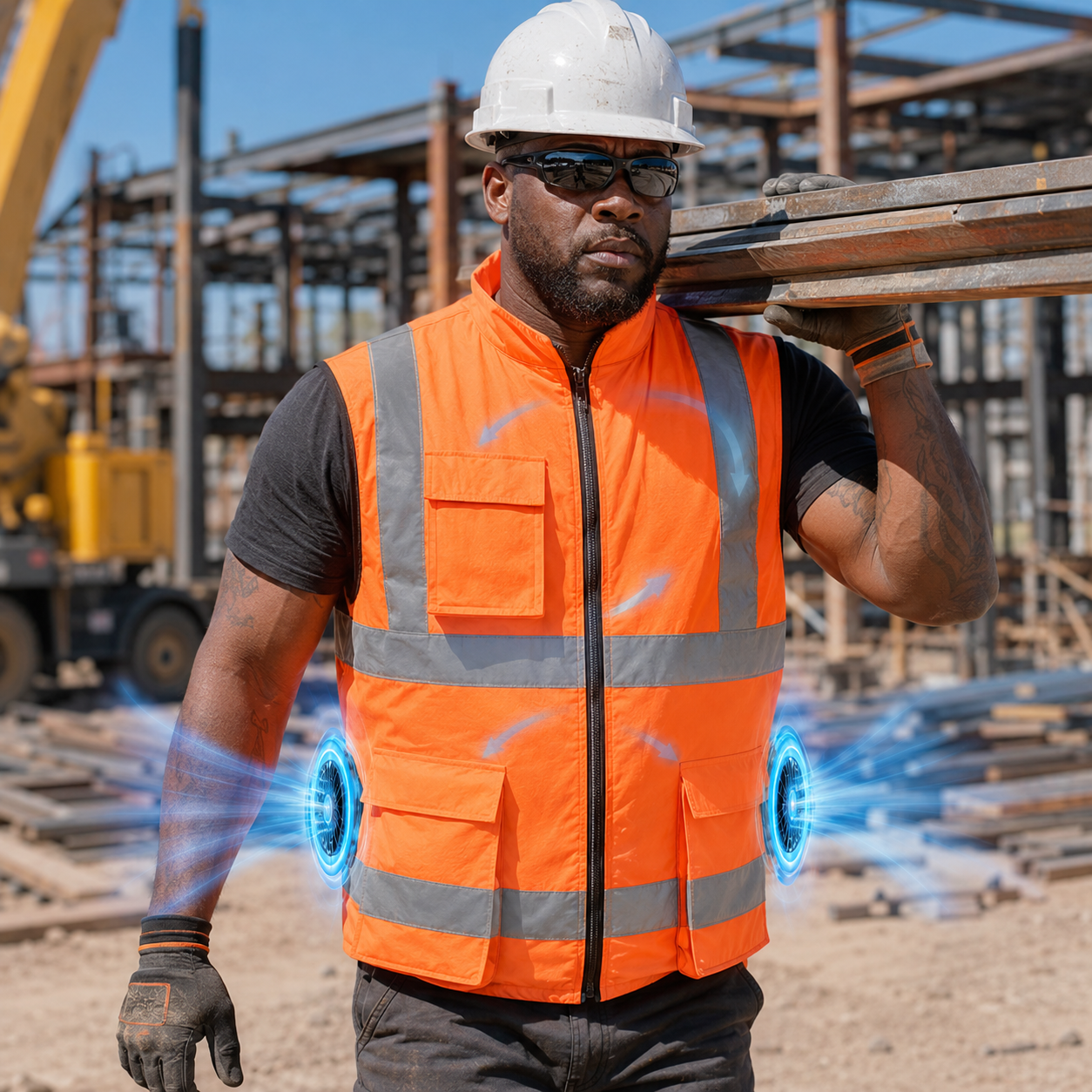 Rechargeable Fan Cooling Vest for Outdoor Work, Construction, and Travel