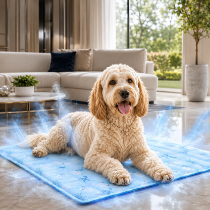 Pet Cooling Mat with Gel Infusion - Self-Cooling Pad for Dogs and Cats